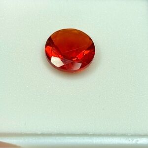 2.1CT Mexican Cherry Opal Loose Gemstone 9.6mm Oval Cabochon Fiery Orange